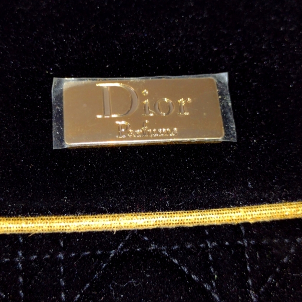 Christian Dior Midnight Black Quilted Gold Piping Clutch NWT - Picture 9 of 9